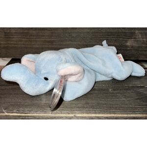 Ty Beanie Baby Peanut Elephant Kids OS Blue Excellent 1995 Vintage Plush 4062